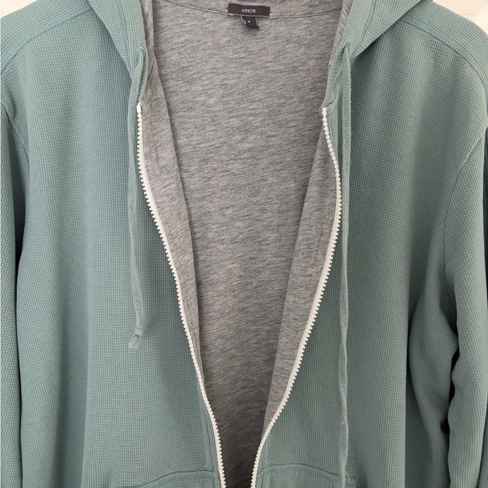 Vince Men's Sea Foam Zip-Up Sweater